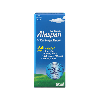 Alaspan Loratadine Non-Drowsy Oral Solution | Relieves Sneezing, Runny Nose, Itchy Throat & Watery Eyes