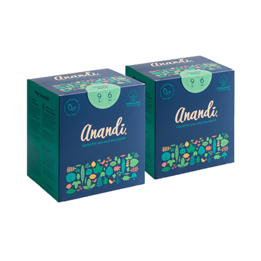 Anandi Combo Pack Of 100% Organic Cotton Sanitary Pads For Women With Disposal Pouch (18XL +12XXL)