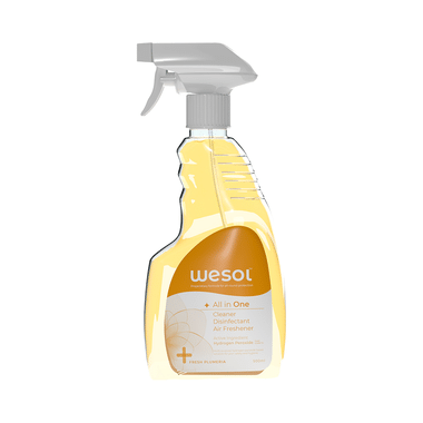 Wesol Food Grade Hydrogen Peroxide 1% All In One Multi Surface Cleaner Liquid, Disinfectant And Air Freshner Spray (500ml Each) Fresh Plumeria