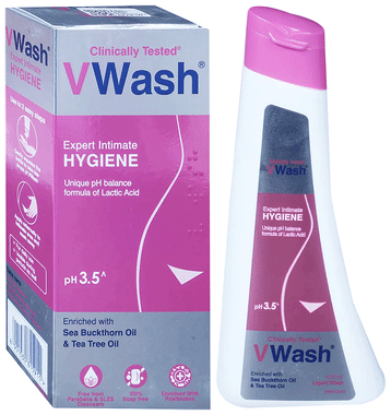 VWash Plus Expert Intimate Hygiene with Sea Buckthorn, Lactic Acid & Tea Tree Oil | pH 3.5