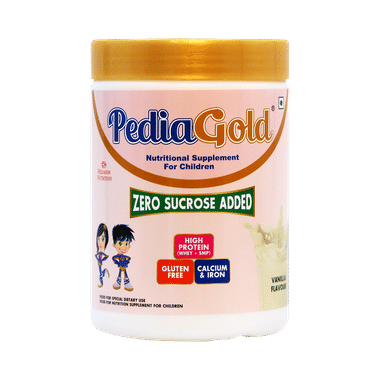 PediaGold With Protein, Iron, Calcium & DHA | For Kids' Growth & Immunity | Flavour Vanilla Powder