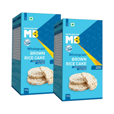 Muscleblaze MB Wholegrain Brown Rice Cake (105gm Each) Natural Unsalted