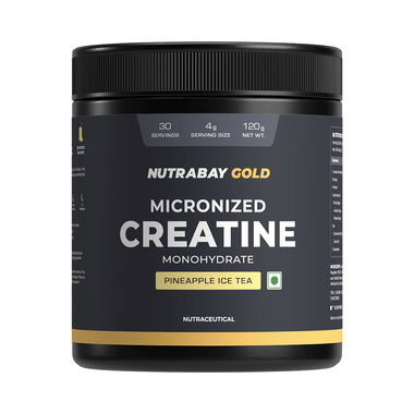 Nutrabay Gold Micronized Creatine Monohydrate Powder Pineapple Ice Tea