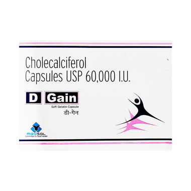 D Gain 60000 IU Capsule | With Vitamin D3 | Nutrition Care Capsule