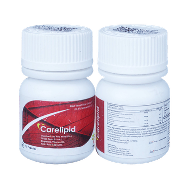 CareLipid Capsule With Red Yeast Rice, Grape Seed Extract, Bioprene, Vitamin D3 & Folic Acid