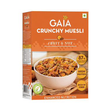 GAIA With Vitamins, Minerals, High Protein & Fibres For Nutrition | Crunchy Muesli Fruit And Nut