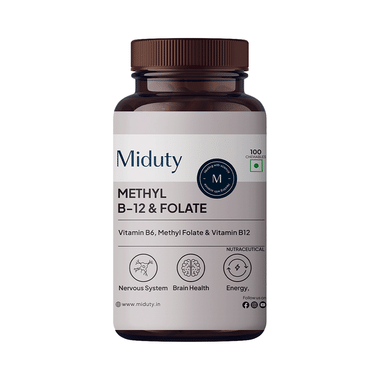 Miduty Methyl B-12 & Folate Chewables | Fast Absorption Methylcoblamin | Vitamin B6