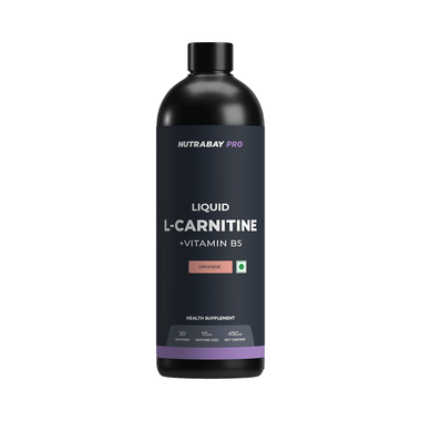 Nutrabay L-Carnitine +Vitamin B5 for Fat Loss & Faster Recovery | Flavour Liquid Orange