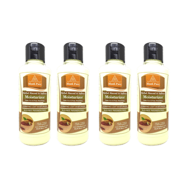 Khadi Pure Herbal Almond & Saffron SLS And Paraben Free Moisturizer (210ml Each)