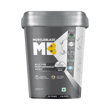 MuscleBlaze Biozyme Performance Whey Protein | For Muscle Gain | Improves Protein Absorption By 50% | Flavour Chocolate Hazelnut