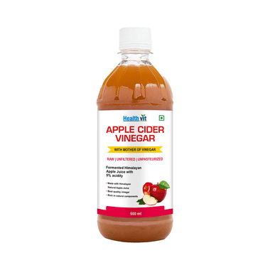 HealthVit Apple Cider Vinegar ACV With Mother Vinegar Acidity 5% | For Weight Loss & Metabolism | Unfiltered
