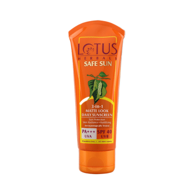 Lotus Herbals Safe Sun 3-in-1 Matte Look Daily Sun Block PA+++ SPF 40