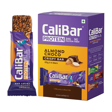 CaliBar Protein Crispy Bar (65gm Each) Almond Choco