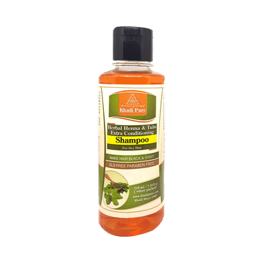 Khadi Pure Herbal Henna & Tulsi Extra Conditioning Shampoo SLS-Paraben Free