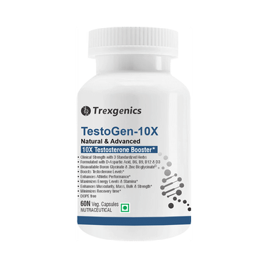 Trexgenics TestoGen 10X | Natural Testosterone Booster Veg Capsule for Men