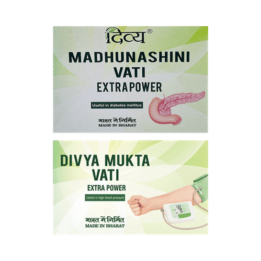 Patanjali Divya Combo Pack of Mukta Vati Extra Power & Madhunashini Vati Extra Power (120 Each)