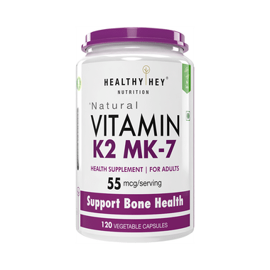 HealthyHey Nutrition 55mcg Of Vitamin K2 MK 7 | Vegetable Capsule For Bone Health