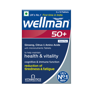 Wellman 50+ Health Supplement for Men | Health & Vitality | Tiredness & Fatigue Tablet