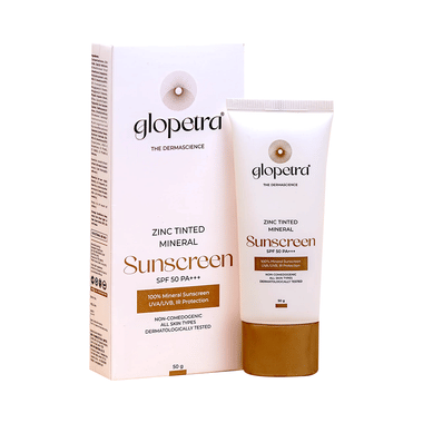 Glopetra Zinc Tinted Mineral Sunscreen SPF 50 PA+++