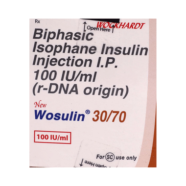 New Wosulin 30/70 100IU/ml Injection 3ml