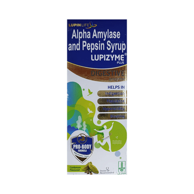 Lupizyme Plus Alpha Amylase & Pepsin Syrup | For Indigestion, Flatulence & Bloating | Flavour Cardamom