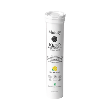Miduty Keto Electrolytes (Energy DRink) for Hydration-Mineral Balance-Keto Diet Effervescent Tablet Lemon Sugar Free