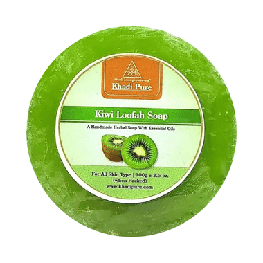 Khadi Pure Herbal Kiwi Loofah Soap (100gm Each)