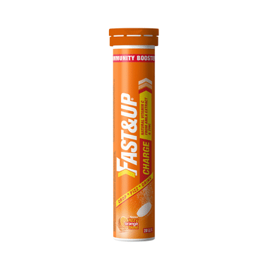 Fast&Up Charge With Natural Vitamin C From Amla & Zinc | Flavour Effervescent Tablet Orange