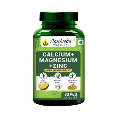 Agniveda Naturals Calcium+Magneisum+Zinc Veg Capsules