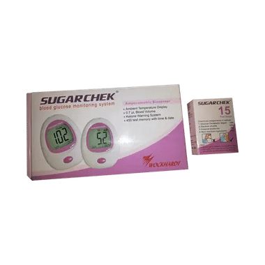 Sugarchek Glucometer with 15 Test Strips