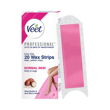 Veet Professional Waxing Strips Kit, 20 Strips For Normal Skin
