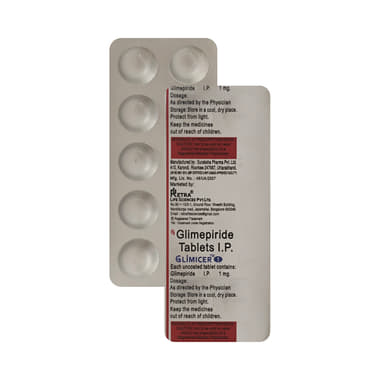 ग्लिमिसर 1mg टैबलेट