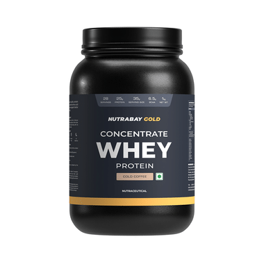 Nutrabay Gold Concentrate Whey Protein For Muscle Recovery | No Added Sugar Powder Cold Coffee