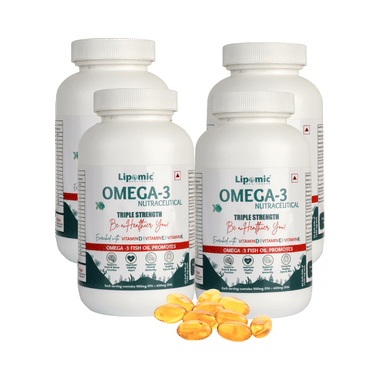 Lipomic Healthcare Omega 3 Fish Oil Triple Strength Softgel (60 Each)