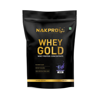 Nakpro Nutrition Whey Protein Gold For Muscle Support | Flavour Powder Blueberry