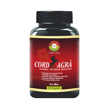 Cordy Herb Cordiagra Stamina & Energy Booster, Men's Sexual Wellness Capsule For Erectile Dysfunction With Cordyceps, Honey Goat Weed,Tongat Ali, Maca Root , Ginseng , Ashwagandha