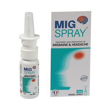 Migspray Instant Migraine Headache Pain Relief, Ayurvedic Nasal Spray with Plant Extracts (15ml Each)