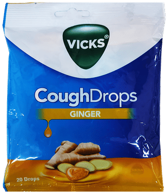 Vicks Cough Drops for Throat Irritation Relief | Flavour Ginger Vicks Cough Drops for Throat Irritation Relief | Flavour Ginger