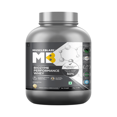MuscleBlaze MuscleBlaze Biozyme Performance Whey Protein | For Muscle Gain | Improves Protein Absorption | Nutrition Care Powder French Vanilla Creme