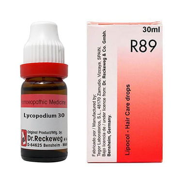 Dr. Reckeweg Hair Care Combo Pack Of Lycopodium Dilution 30CH 11ml & R89 Hair Care Drop 30ml