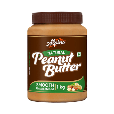 Alpino Natural Smooth Unsweetened Peanut Butter (1kg Each)