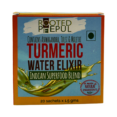 Rooted Peepul Turmeric Water Elixir Indian Superfood Blend Sachet (1.5gm Each)