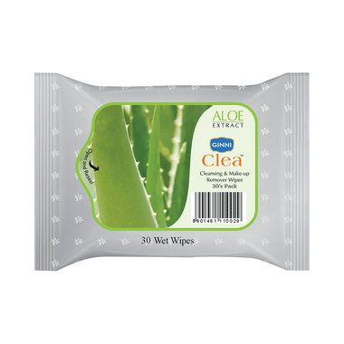 Ginni Clea Cleansing & Make-Up Remover Wipes Aloe Extract