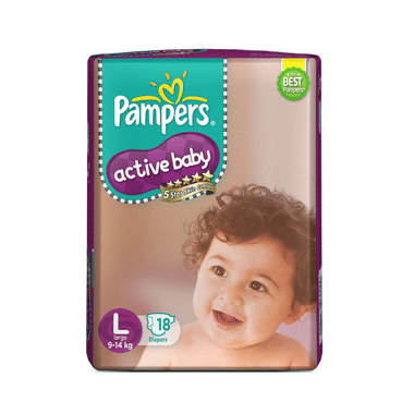 Pampers Active Baby with Comfortable Fit | Size Diaper Large