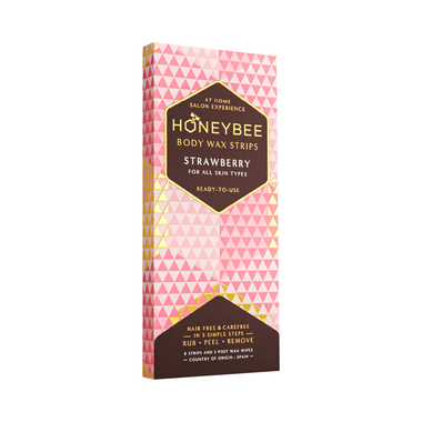 Honey Bee Body Wax Strips 8 And 2 Post Wax Wipes Strawberry