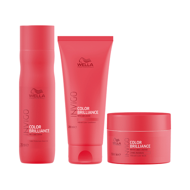 Wella Combo Pack Of Invigo Color Brilliance Shampoo 250ml,Conditioner 200ml & Mask 150ml