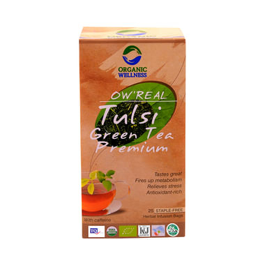 Organic Wellness OW' Real Tulsi Herbal Infusion Bags Green Tea Premium