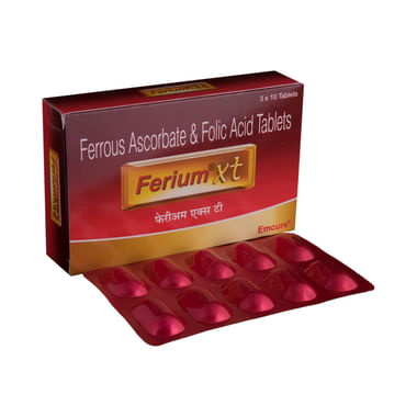 Ferium XT Tablet With Ferrous Ascorbate & Folic Acid