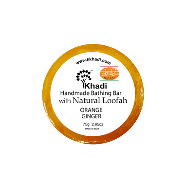 Khadi India Orange Ginger Natural Loofah Handmade Bathing Bar