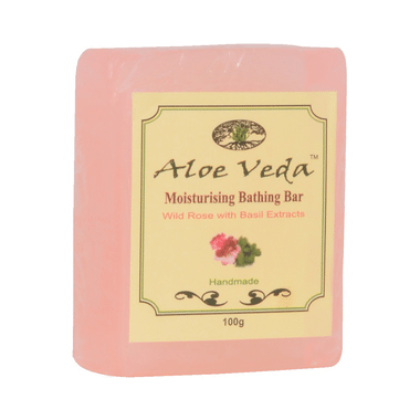 Aloe Veda Moisturising Bathing Bar Wild Rose With Basil Extracts